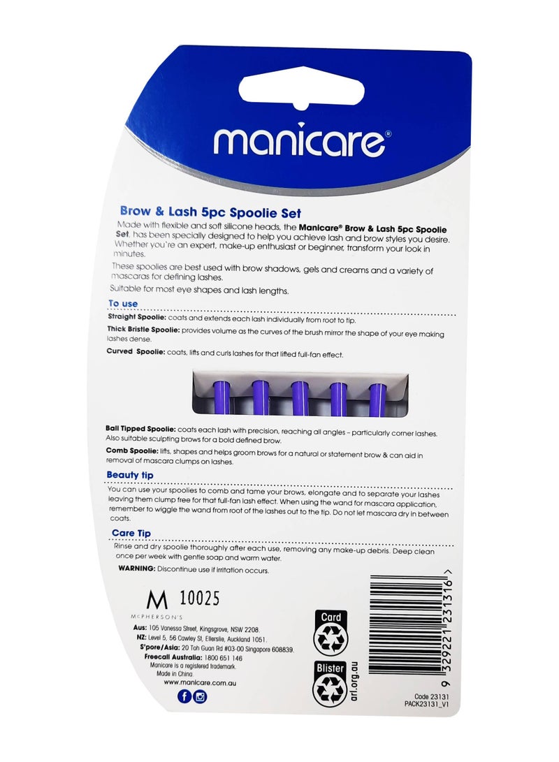 Manicare Brow & Lash 5pc Spoolie Set # 23131 - Image 4